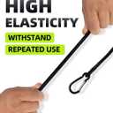 8-Pack Bungee Cords with Hooks & Carabiners - 24 Inch Bungee Rope (4 Hooks + 4 Carabiner Clips) - Heavy Duty Elastic Stretch Cords for Kayaking, Camping, Truck, Tarp, Gear Tie Down - Black