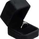 Velvet Single Ring Box Case Holder for Engagement Proposal Birthday Wedding,Jewelry Ring Gift Box Jewelry Packaging Box (Black)