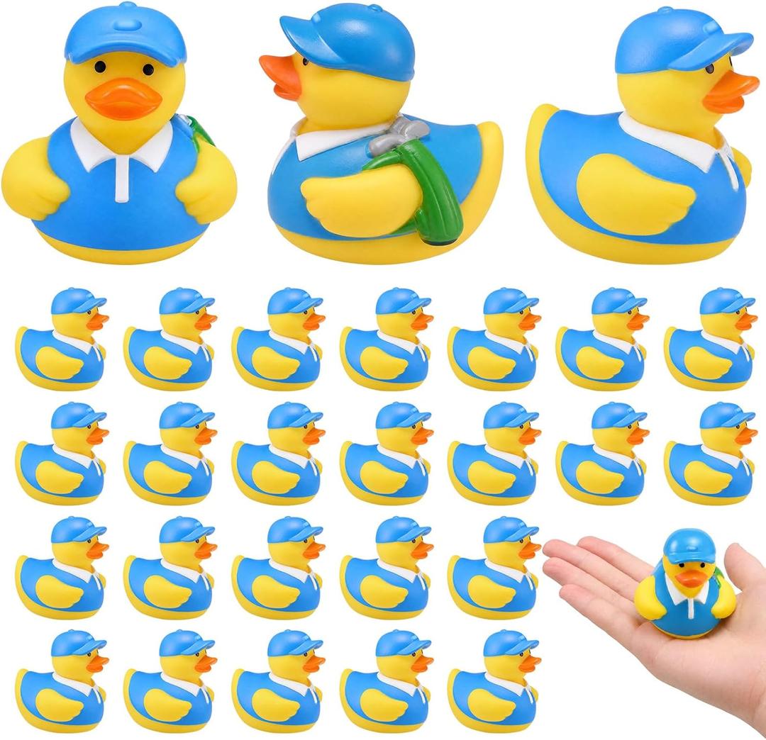 24 Pcs Golf Rubber Ducks 2 Inch Golf Sport Party Favors Bulk Tiny Golfer Golfs Party Decorations for Team Events Decorations Birthday Supplies Club Player Gift