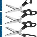 3 Sizes Pinking Shears Set 3 mm, 5 mm, 7 mm Zigzag Scissors, Handheld Serrated Edge Scissors or Crafting, Paper Cutting, Leather Materia