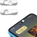 Front Camera Cover -Smartphones Webcam Cover Protect Privacy, Camera Privacy Covers Compatible for Galaxy, Pixel & iPad, Ultra-Thin Transparent Privacy Protection Slide, 2 Pack (Silver)
