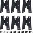 QCAA Black Steel Hinge Offset for Cabinet Door, 3/8", Matte Black, 6 Pack, Made in Taiwan