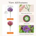 2 x Lifewit Artificial Flowers for Outdoor Indoor, 24 Bundles Plastic Fake Flowers Daisy with Eucalyptus Leaves for Home Garden Decor, Porch, Window Box(Mix for Fuchsia Purple)