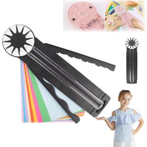 Paper Craft Edge Cutter, 12 in 1 Paper Cutter, RollingPaper Cutter with 12 Cutting Types, Multifunctional Paper Cutter Machine with Measurements for Scrapbooking (BLK)