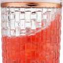 Glass Cocktail Shaker Set - Drink Shakers Cocktail and Cocktail Shakers, Glass Shaker Bottle for Bars, Whiskey, Cocktails (RoseGold)