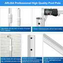 ARLBA Upgraded Professional 16.5 Feet Swimming Pool Pole Telescopic Aluminum Thicken 1.30mm Adjustable Fits Skimmer Net Rake Vacuum Head Brush Pool Cleaning Equipment Heavy Duty -Universal Fit 1-1/4
