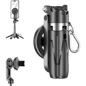 Magnetic Pocket Selfie Stick for iPhone, Multifunctional Portable Selfie Stick with Wireless Remote, 360 Rotation Extendable Phone Tripod Stand, Ideal for Travel & Vlogging (Upgraded)