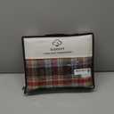 ECOCOTT Buffalo Plaid Duvet Cover King Size  3 Piece Washed Cotton Brown & Blue Bedding Set, Soft & Breathable, Reversible Checkered Design with Zipper Closure & Corner Ties (King (104"x90"))