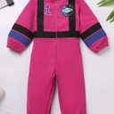 IBTOM CASTLE Baby Girls Boys 1st Birthday Outfit Astronaut/Golf/Firefighter First Birthday Cake Smash Photoshoot Jumpsuit (Pink)