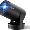 [Built-in Apps & 2025 Upgraded] Mini Projector with WiFi 6 and Bluetooth 5.4 Support 4K 1080P Auto Keystone 180 Rotatable Projector Portable Compatibile with HDMI/TV Stick/Memory Stick/Laptop, Black