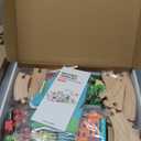 Tiny Land 110PCS Wooden Train Set  Toy Train with Tracks for Kids Ages 3-7, Compatible with Major Brands, Ideal Railway Playset for Boys and Girls, Great Birthday