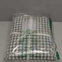TOCOMOA Green Brown Gingham Sheets Bedding Set 100% Washed Cotton Like Linen Feel Breathable Soft Comfy 4-Piece Plaid Checkered Bed Sheet Set with 17" Deep Pocket Cute Aesthetic, King