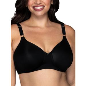 Vanity Fair Women's Full Coverage Beauty Back Smoothing Bra, 4-Way Stretch Fabric, Lightly Lined Cups up to DD (Black)
