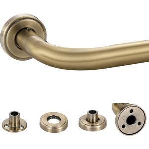 Mayrhyme Antique Bronze Wrap Around Curtain Rods,1 Inch Diameter Curtain Rod for Windows 28 to 150 Inch, Adjustable Drapery Rod with Zinc Alloy Doubledeck Finials and Aluminum Center Brackets