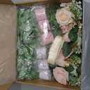 Meldel Wedding Chair Decorations Set of 10 Aisle Artificial Flowers White Pink Rose Garland with Hanging Ribbons for Ceremony Reception Church Pew Arrangement Party Aisle Decor