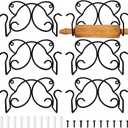 ZAVOOS 5 Pack Rolling Pin Holder, Wall Mount Roller Display Rack, Butterfly-shape Metal Towel Holder for Bathroom, Kitchen Utensil Bottle Storage Hook for Home Decor Store Restaurant