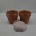 vensovo 8 Inch Clay Pot for Plant with Saucer - 2 Pack Large Terra Cotta Plant Pot with Drainage Hole, Clay Planters Pot, Terracotta pot for Indoor Outdoor Plant (Brown)