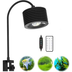 16W Full Spectrum Aquarium Light, 4 Channels Remote ControlAdjustable Gooseneck Freshwater Super Bright Fish Tank Light for Planted Nano Freshwater Aquarium Tank (Medium)