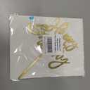 1 PCS Acrylic Cake Topper, 5.1 x 7 Inches Happy Birthday Cake Sign, Mirror Birthday Cake Toppers for Children or Adults Cake Inserts, Birthday Cake Decorations and Desserts Supplies