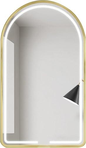 Piegricdiat Decorate Makeup Mirror with Light, Bathroom Mirror with Touch Screen, Three-Speed Color Change, Dressing Table Mirror(Color:Without Light)