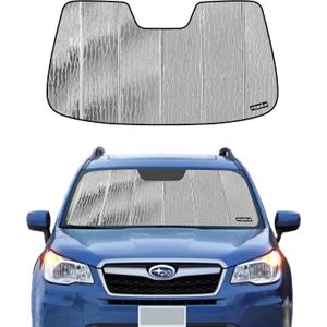 Pigenius Windshield Sun Shade for Subaru Forester 2014-2018,Without Eyesight Driver Assist,Front Window Sunshade Shield,2-in-1 Reflective Sun Shade,Silver for Summer, Black for Winter