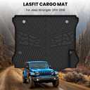LASFIT Trunk Mat for Jeep Wrangler 2011-2018 JK Unlimited 4-Door Without Subwoofer (NOT for JL or 2-Door) All Weather TPE Custom Fit Cargo Mat Trunk Liner Cargo Liner, Black
