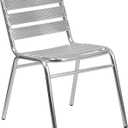 Flash Furniture Commercial Aluminum Indoor-Outdoor Restaurant Stack Chair with Triple Slat Back