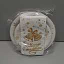 Lenyunge Merry Christmas Tableware - 62pcs White and Gold Plates and Napkins for Winter Holiday Decoration