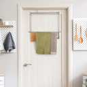 Household Essentials Metal Expandable Over the Door Drying Rack, Gray, 22 inches L x 2 inches W x 21 inches H