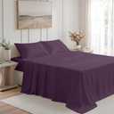 4 Piece Sheet Set - Comfy Breathable & Cooling Bed Sheets Set, Soft and Wrinkle Free, Deep Pockets, Easy & Secure Fit, Hotel Luxury Bedding for Women, Men - Oeko-Tex - (Purple,Queen)