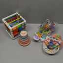 Baby Toys 6-12 Months,5 in 1 Montessori Toys for Babies 6-12 Months,Pull String Infant Teething Toys,Stacking Rings,Color Shape Sensory,Suction Cup Spinner Toys for 6-9-12 to 18 M+ Birthday Gifts