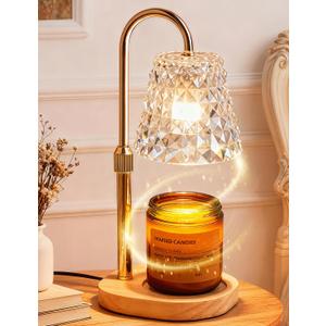 Candle Warmer Lamp with Timer Dimmable Candle Warmer Birthday Gifts for Women Mom Sister, House Warming Gifts New Home Room Decor, Height Adjustable Wax Melts Warmer for Jar Candles (Large, Diamond)
