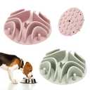 2 Pcs Slow Feeder Insert for Dog Bowl, Anti-Choking Silicone with Strong Suction Cups, Fits Most Dog Bowls, Ideal for Medium, Large Breeds (Green+Pink)