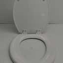 Mayfair Sculptured Teardrop Slow Close Toilet Seat, Easy Clean Hinges with Durable Wood Seat, Made in USA, Round, White