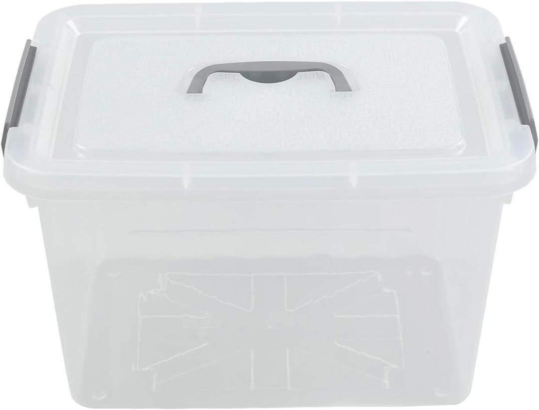 Jekiyo Clear Plastic Storage Bin, 12 Quart Latching Box with Lid, 1 Pack
