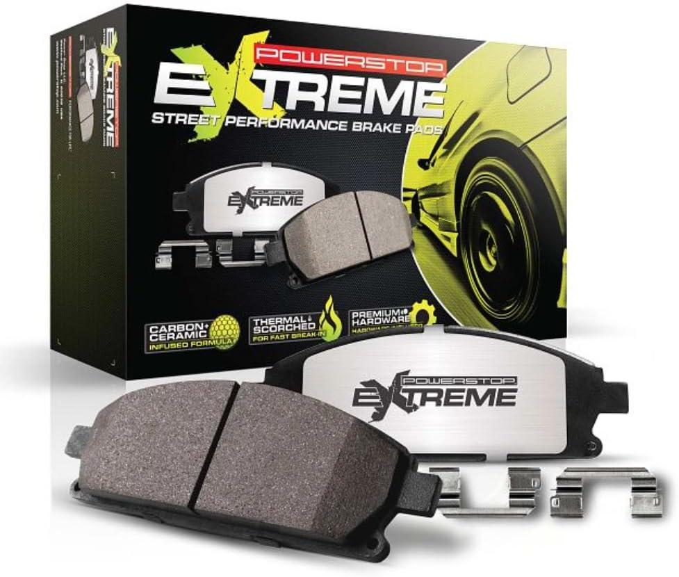 Power Stop Z26-1597 Front Z26 Street Warrior Carbon Fiber-Ceramic Brake Pads with Hardware