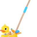 Battat  Waddling Push Toy  Wooden Duck  Walks & Flaps  Silly Sounds & Bobble Head  12+ Months  Quack & Go Duck