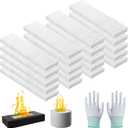 20 Pcs Ceramic Wool Wick for Tabletop Fire Pit, Carbon Felt Wick for Ethanol Fireplace Fuel Bioethanol Fuel to Extend Burning Time, Ceramic Fiber Insulation Wool Wick Sponge8" L2" W0.4" H
