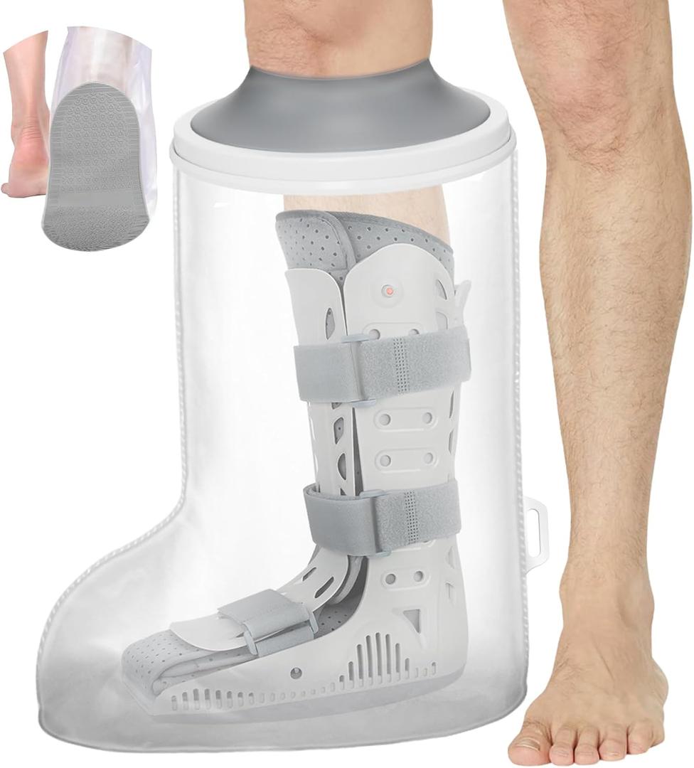 Waterproof Extra Wide Cast Covers for Shower Leg with Upgraded Non-Slip Bottom, Extra Large Cast Protector for Shower Foot Ankle, Watertight Leg Cast Cover for Plus Size Adults Surgery Casts Boots