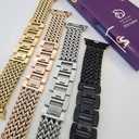 3 x DSAAplus Gold Metal Bands Compatible With Apple Watch Band 38mm 40mm 41mm 42mm 44mm 45mm 46mm 49mm Stylish Chain Bracelet for iWatch Series 11 10 9 8 7 6 5 4 SE/Ultra 3 2 1 (D5 silver mesh)