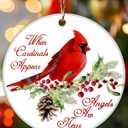 2 x Cardinal Christmas Ornaments Red Cardinal Gifts for Women Girls Hanging Clearance Keepasake Stocking Stuffers Xmas Tree Decor