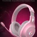 syndesmos CM7002 Gaming Headset for PS5, PS4, PC, Mac, Switch, Xbox Series, Surround Sound RGB Gaming Headphones with Noise Canceling Microphone, 50MM Dynamic Drivers, 3.5MM Audio Jack, Light Pink