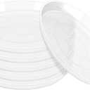 OUPSAUI Plant Saucer Pot Tray, 6 Pack Clear Plant Saucers for Indoors, Large Plastic Dish Suacer Water Drip Tray for Potted Plants Flowers (16 Inches)