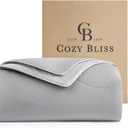 Cozy Bliss Cooling Comforter Queen Size Dual-Sided, Ultra-Soft Cooling Blankets for Hot Sleepers and Night Sweats, Breathable Lightweight Silky Smooth, Cool Grey (Full/Queen(90"*90"))
