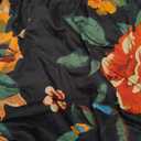 LILBETTER Womens Off The Shoulder Ruffle Party Dresses Side Split Beach Maxi Dress (Brown Floral Black, X-Large)