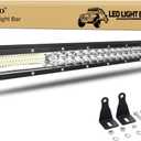 SKYWORLD 24 Inch Slim Light Bar 216W Spot Flood Combo Beam LED Driving Lights, 7D Work Light Fog Lamp Waterproof for 4x4 SUV ATV Truck Car Boat, 6000K White