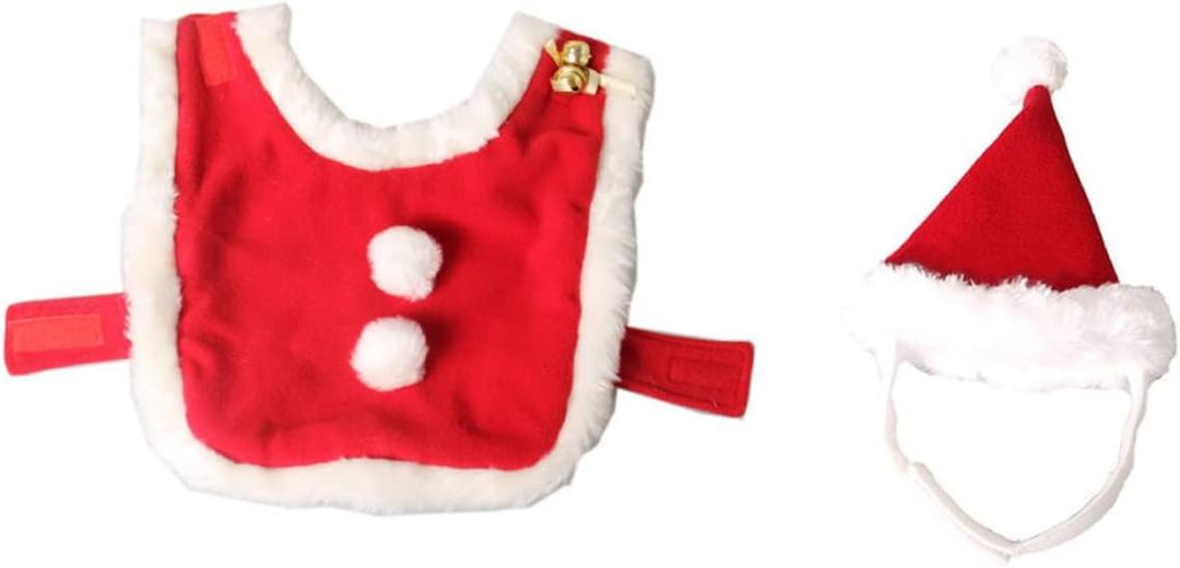 FRCOLOR Pet Christmas Hat and Cape Red Cape with Hat Cosplay Party Accessory for Cat Photo Sessions