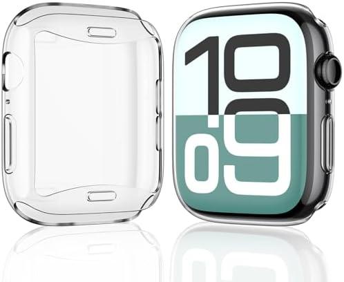JULK [2 Pack] for Apple Watch Screen Protector 46mm, Soft Cover for Series 10 Apple Watch, All Clear Ultra-Thin Protective Case for iWatch 2024