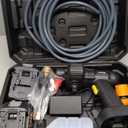 Portable Cordless Pressure Washer, 600 PSI 21V Two Rechargeable Batteries Powered Pressure Washer with Battery Level Display, 6-in-1 Nozzle with Jet Nozzles for Car Floor Wall Fence Cleaning