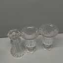 Glasseam Ribbed Glass Vase for Flowers, 7.5in Tall Vases for Centerpieces, Modern Crystal Clear Vase Set of 12, Decorative Flower Vases for Decor, Fluted Footed Urn for Wedding Dining Table Decoration (Large)